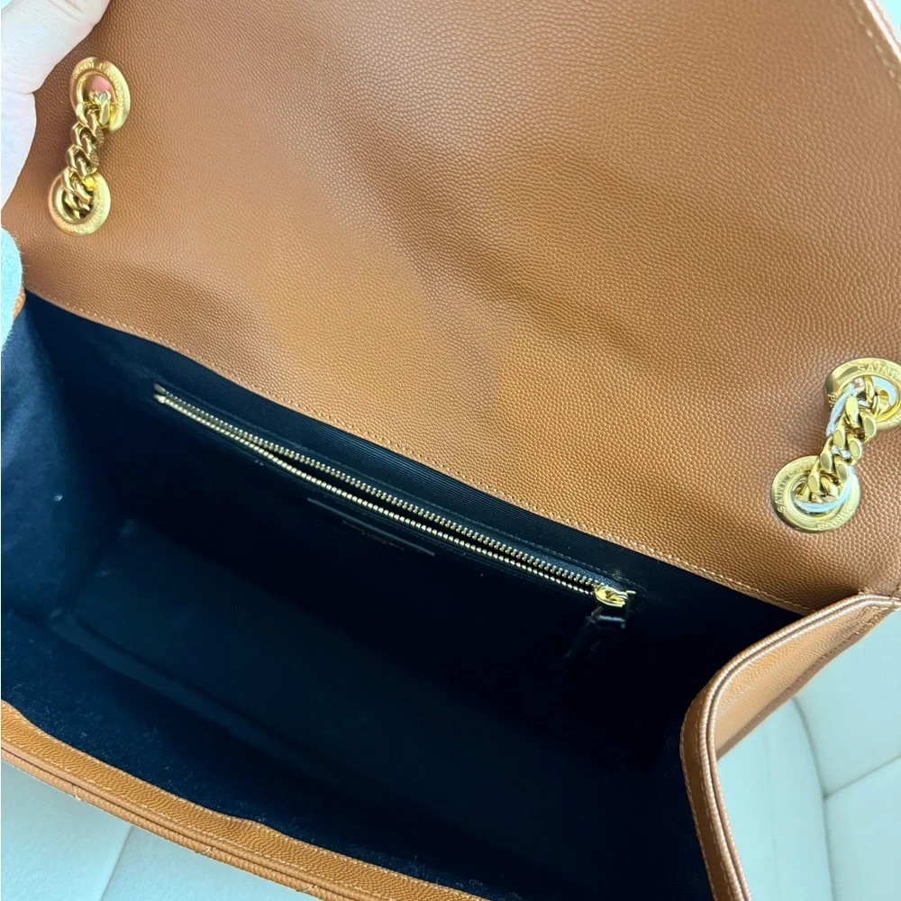 Saint Laurent YSL Brown Quilted Leather Shoulder Bag - Picture 8 of 8